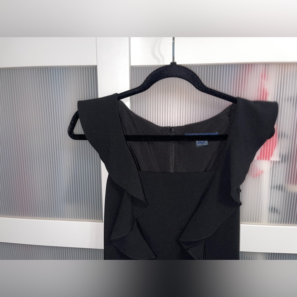 Women’s French Connection XXS/2 Black Whisper Ruffle Strap Minidress - Picture 3 of 6
